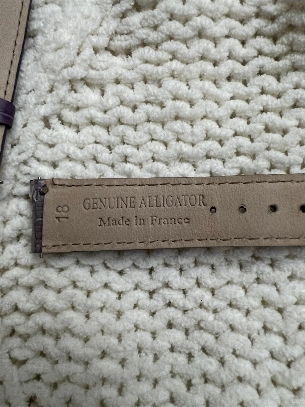 Michele Purple💜 Leather Croc-Embossed Watch Strap
